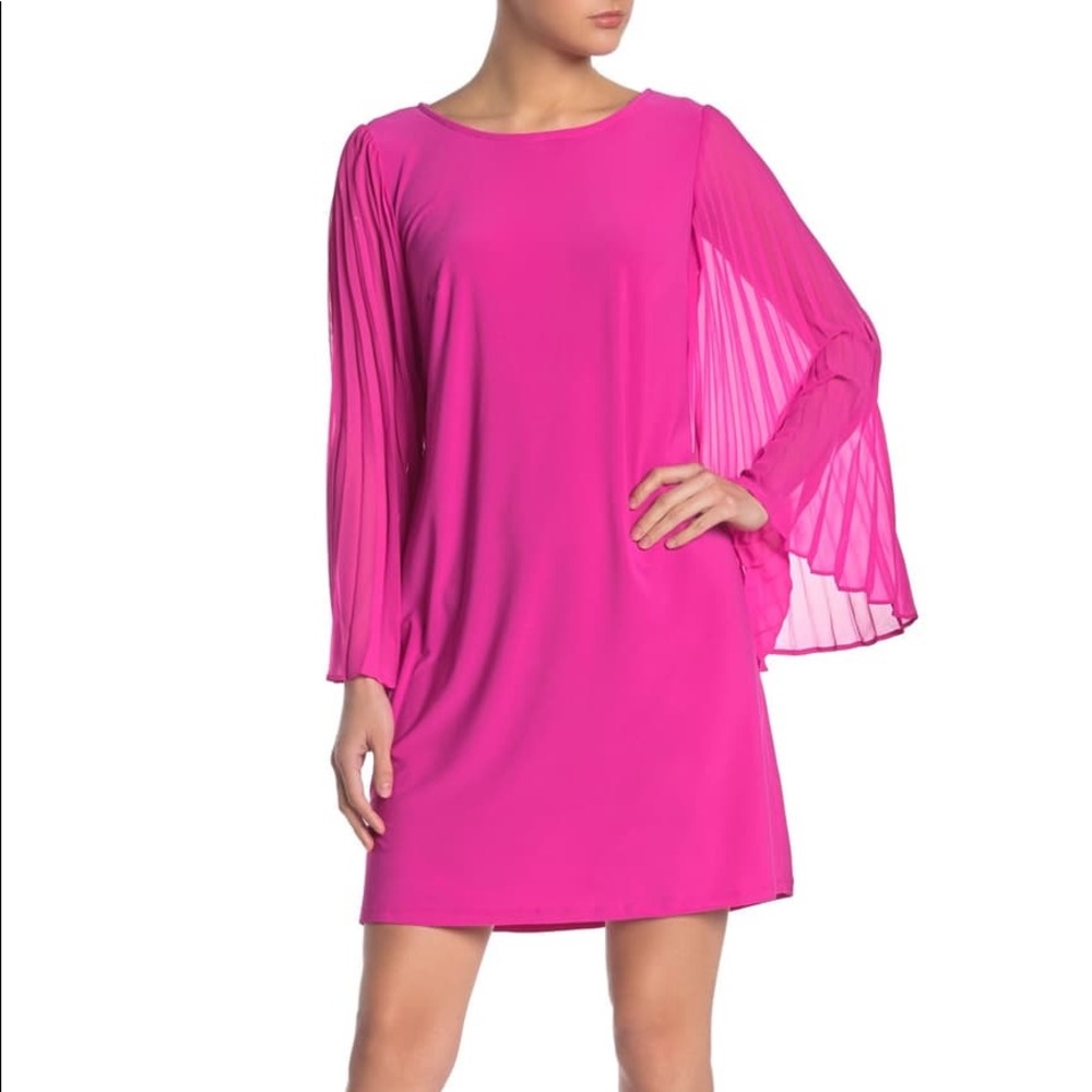 ❤️❤️ MSK
Pleated-Sleeve Dress